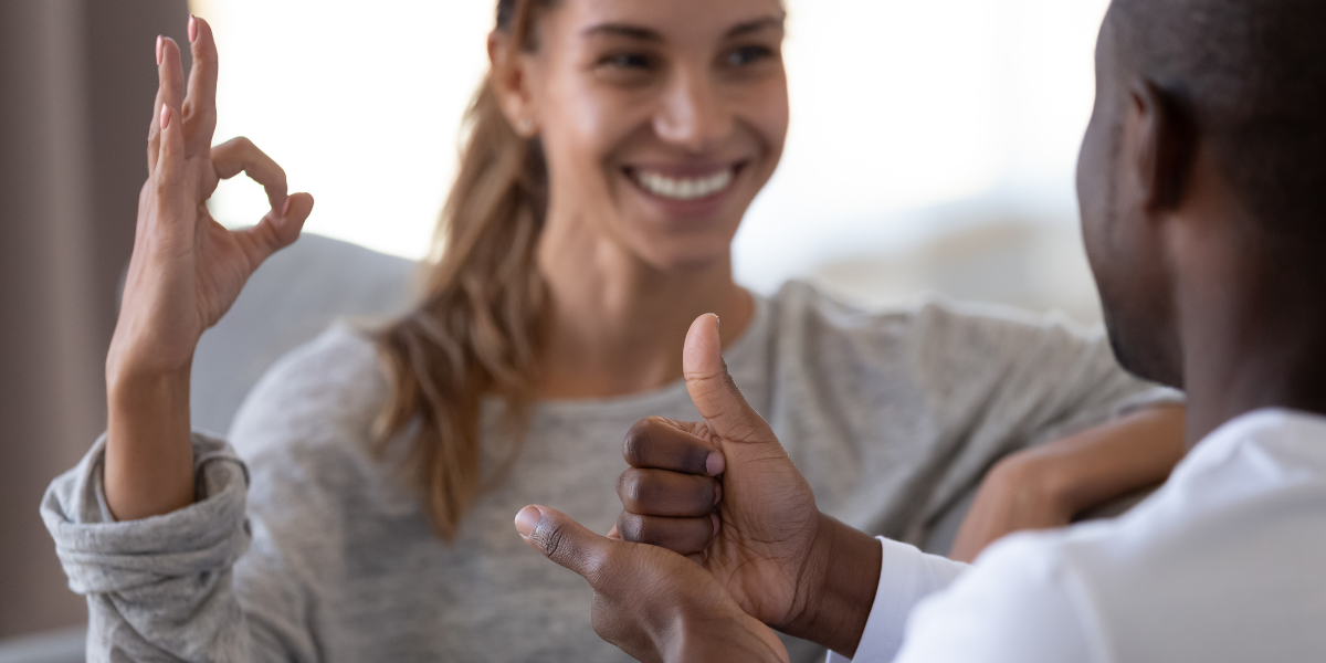 Woman doing sign language